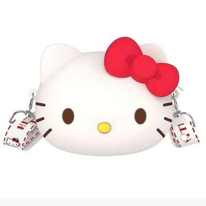 NWT Large Hello Kitty Silicone Crossbody Purse/ Bag, Approx 8” by 6”